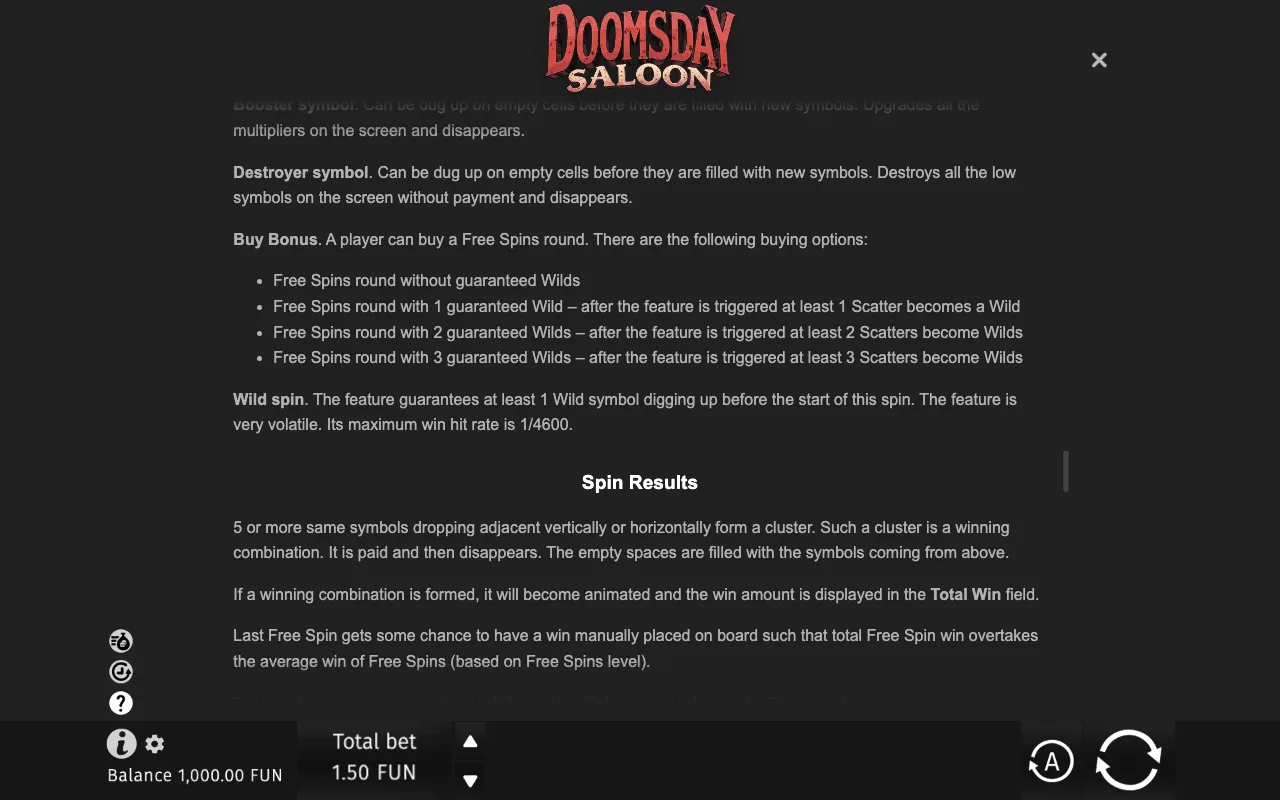 Game rules, page 9 — Doomsday Saloon