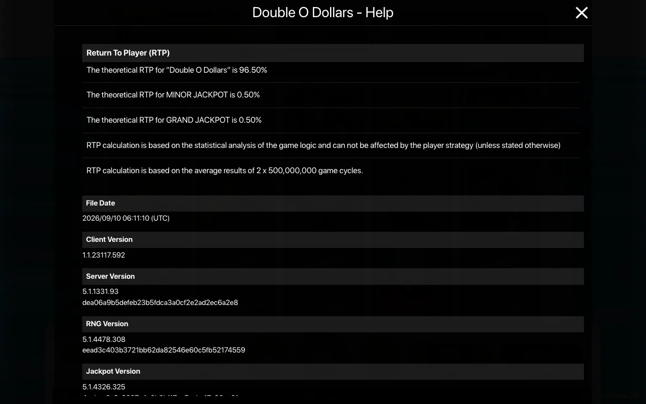 Game rules, page 2 — Double O Dollars