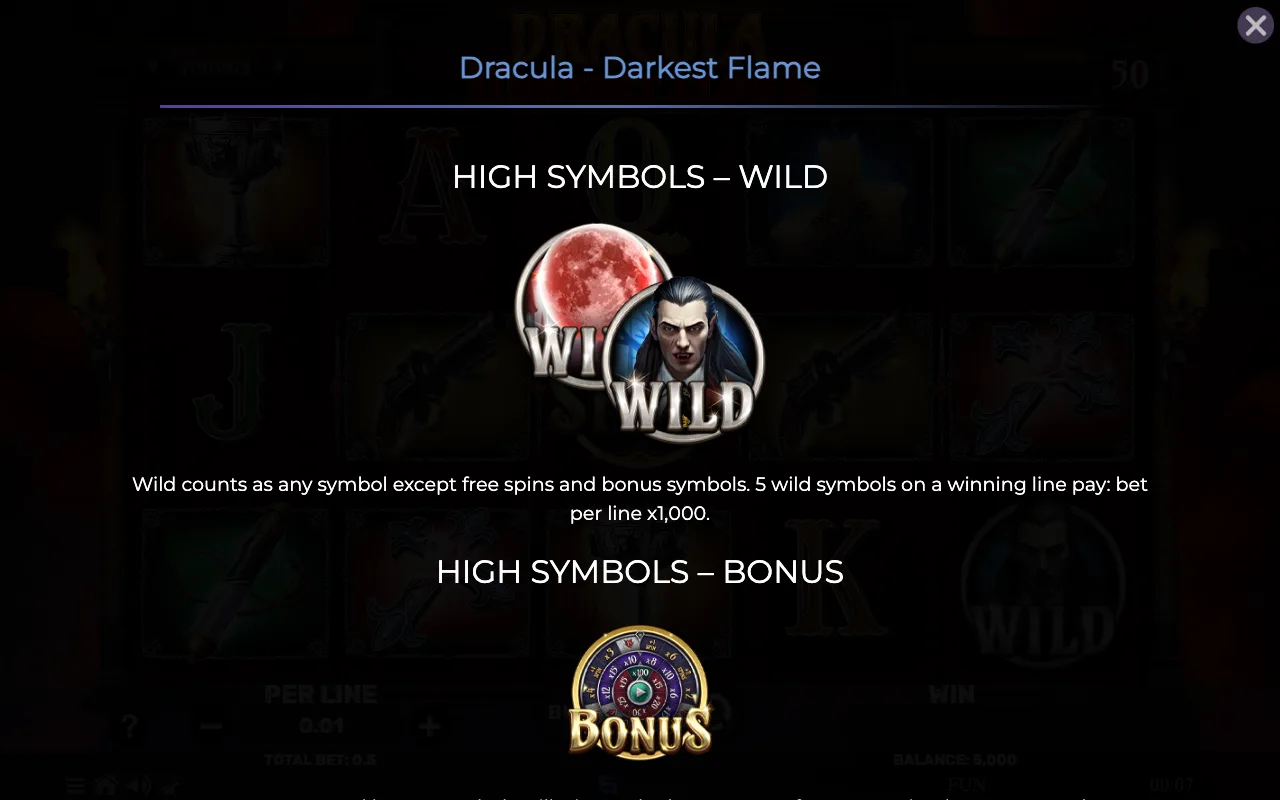 High symbols - wild — Dracula Darkest Flame