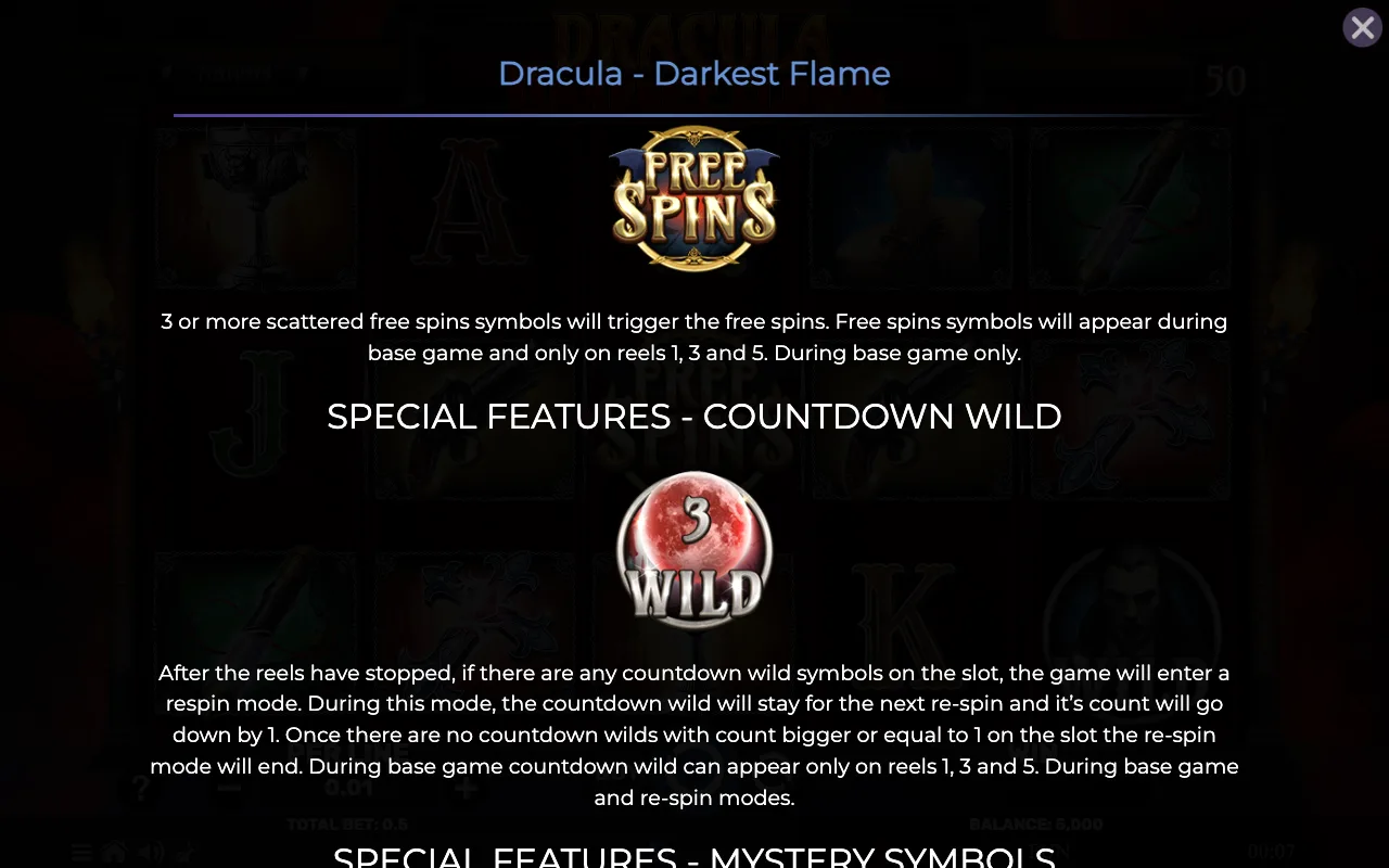 Game rules, page 2 — Dracula Darkest Flame