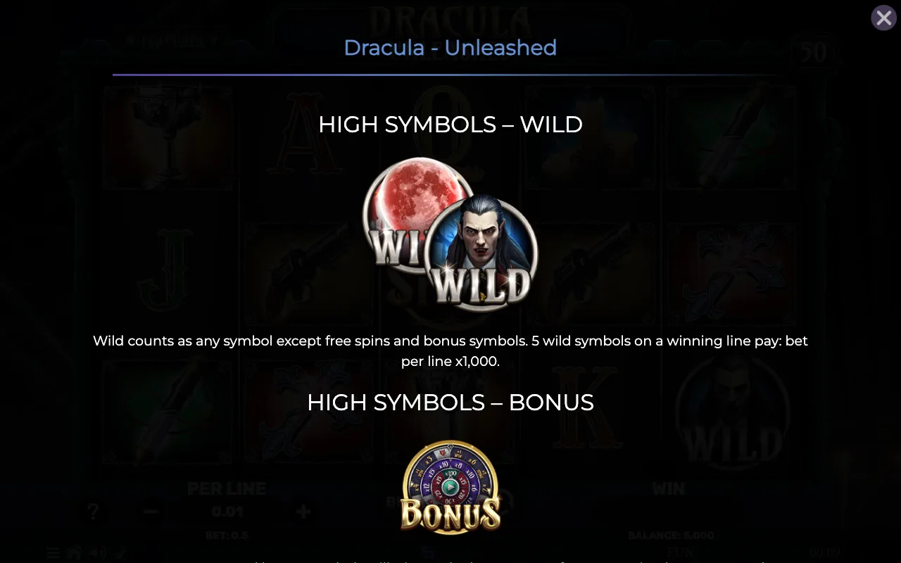 High symbols - wild — Dracula Unleashed