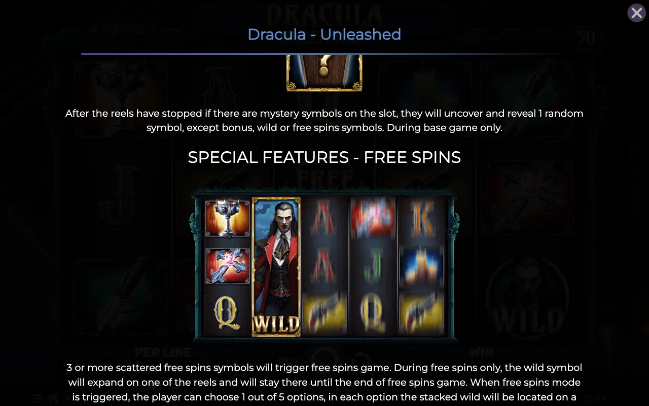 Special features - free spins — Dracula Unleashed