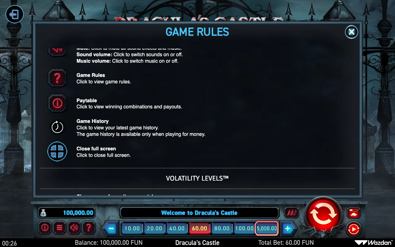 Game rules — Draculas Castle