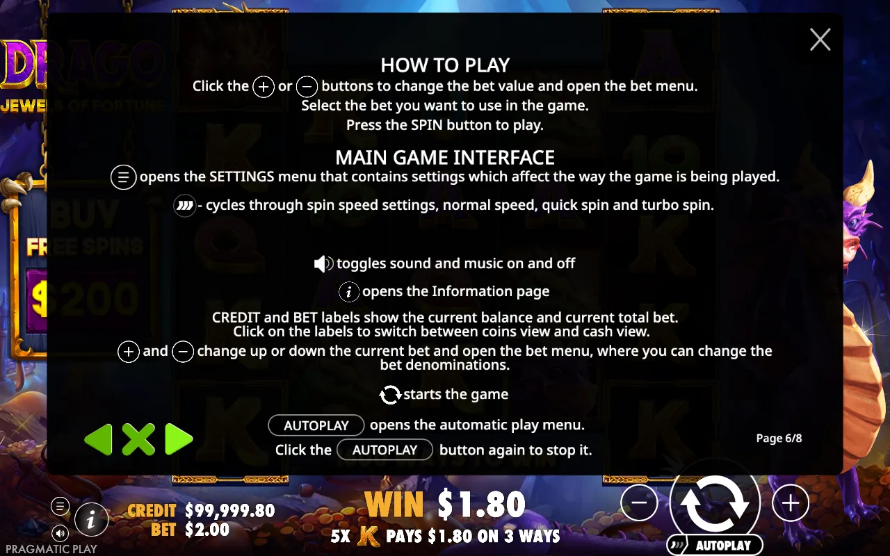 How to play — Drago - Jewels of Fortune
