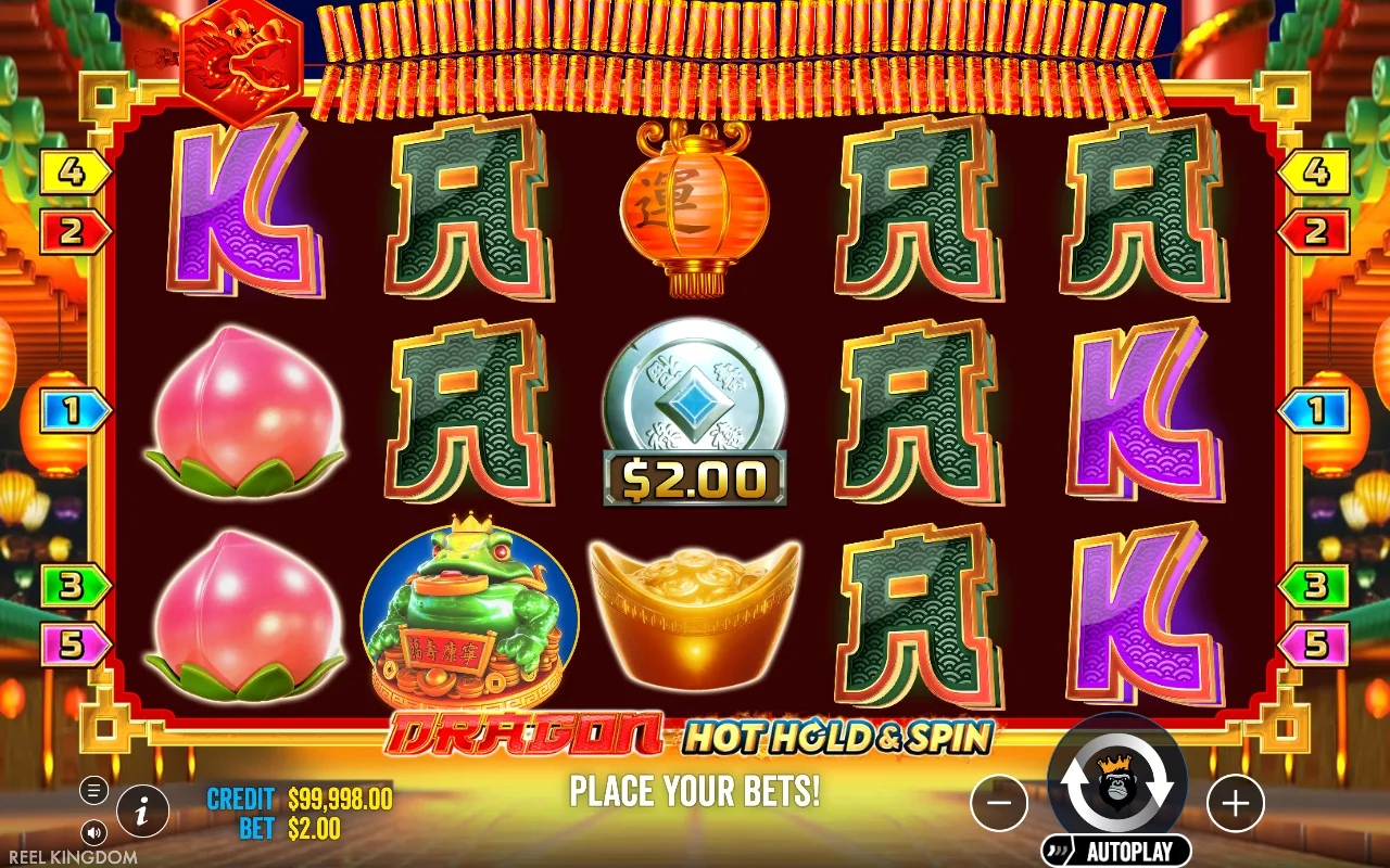 The base game — Dragon Hot Hold & Spin