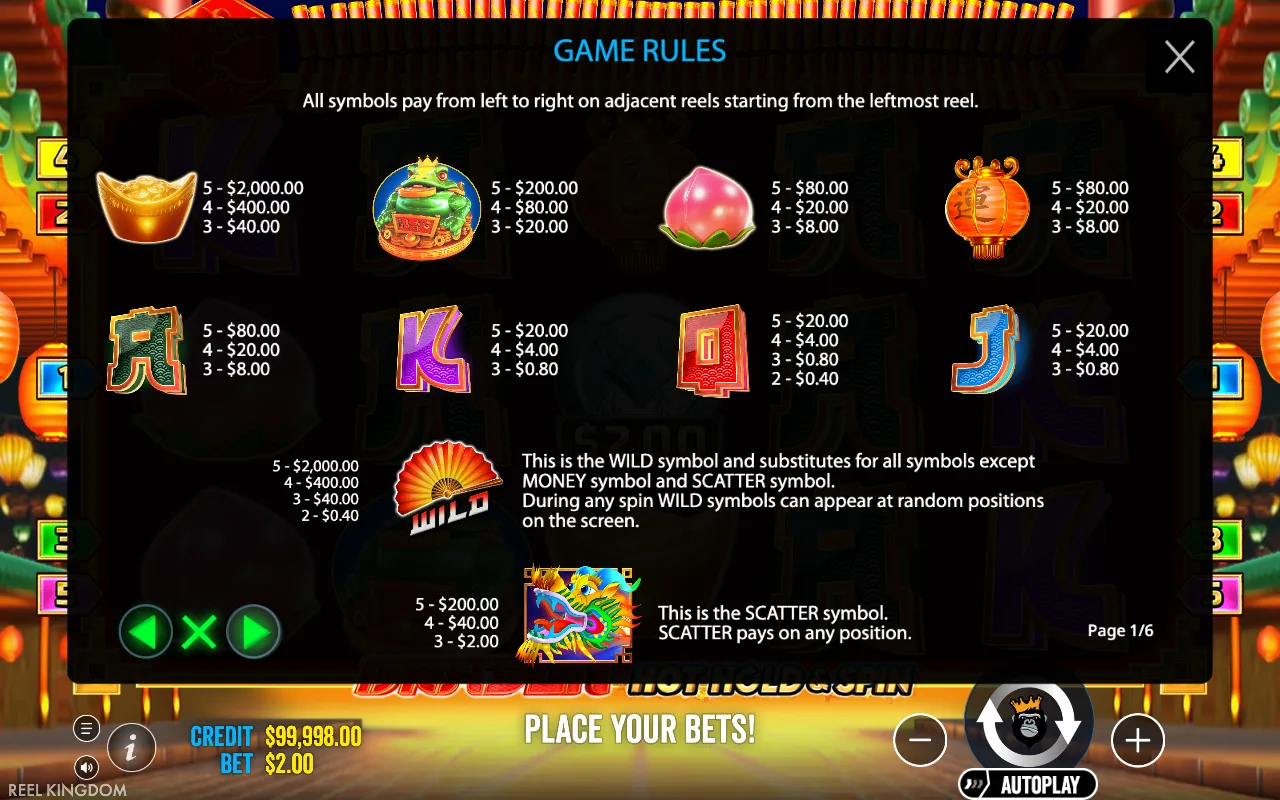 Game rules, page 7 — Dragon Hot Hold & Spin