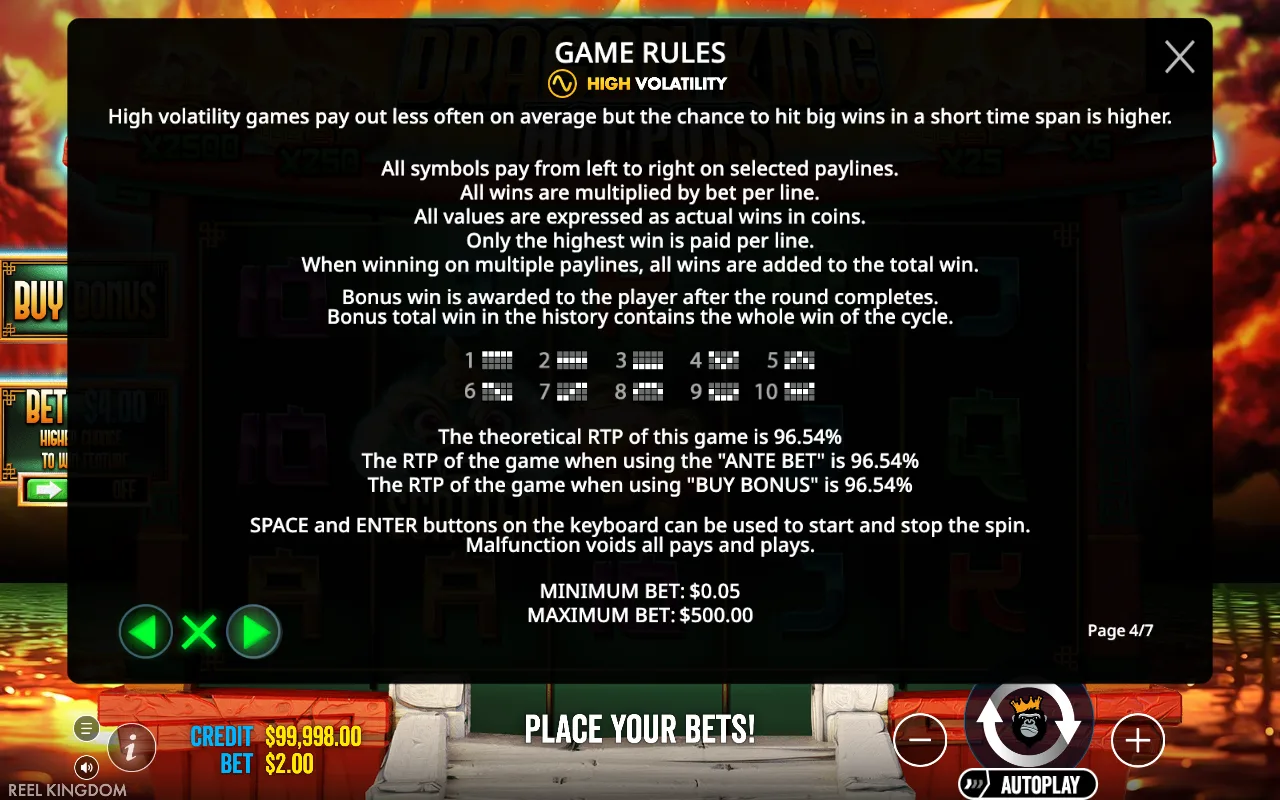 A high volatility — Dragon King Hot Pots