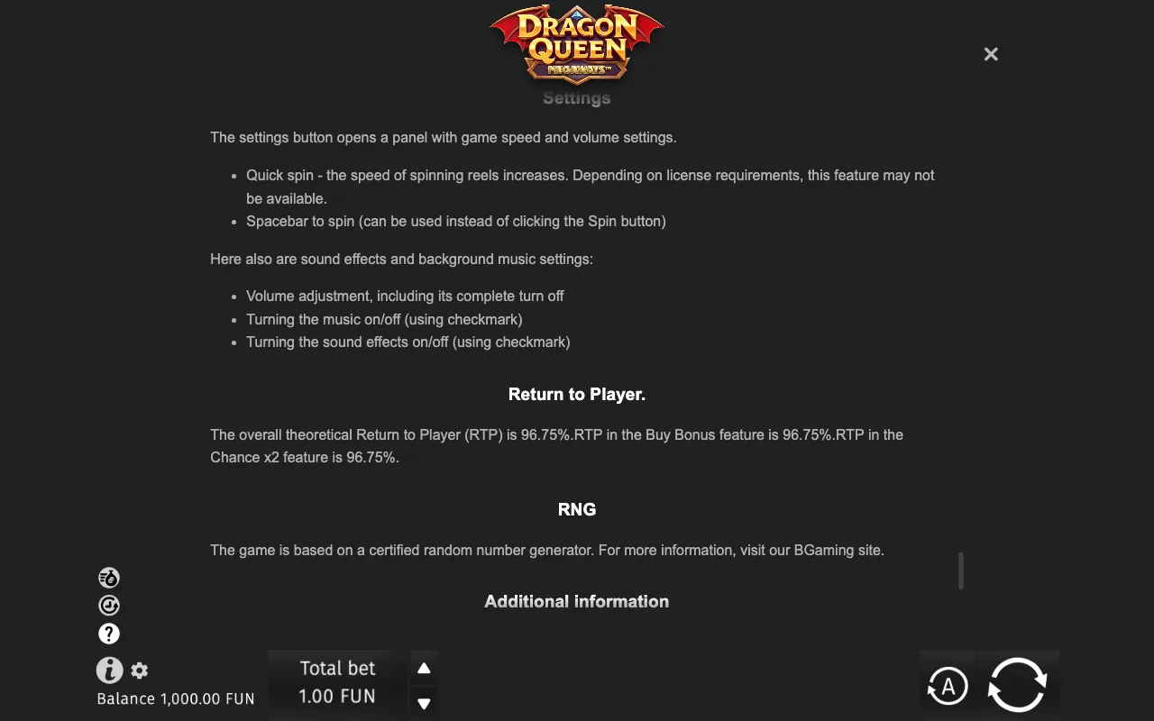 Game rules, page 10 — Dragon Queen Megaways