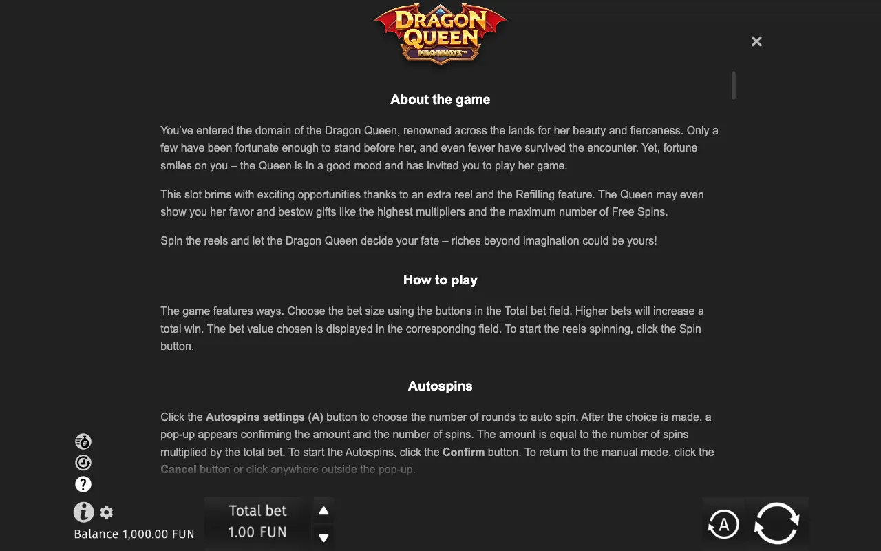 Game rules, page 6 — Dragon Queen Megaways