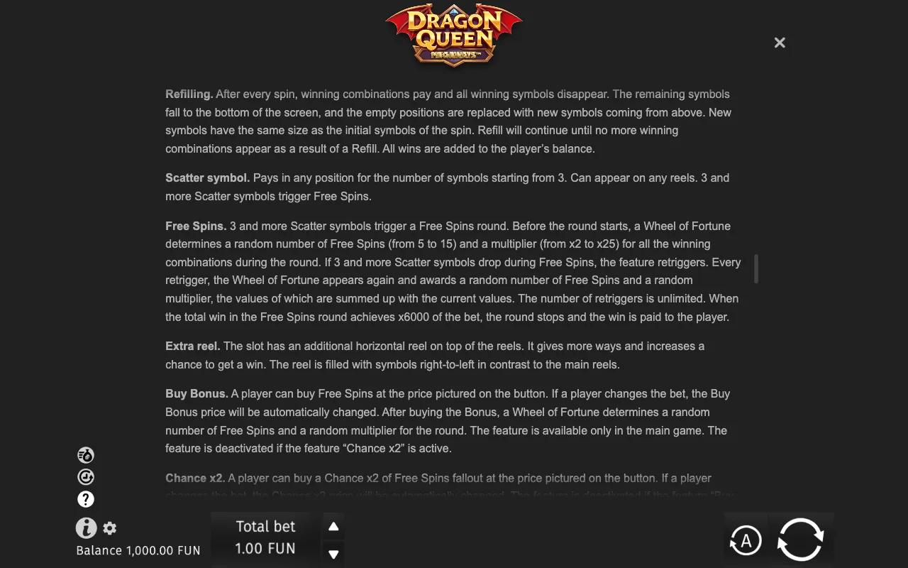 Game rules, page 8 — Dragon Queen Megaways