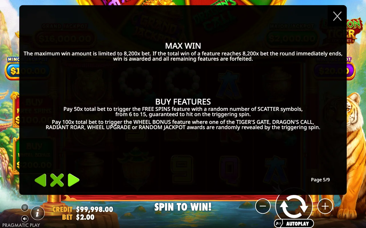Max win — Dragon Tiger Fortunes