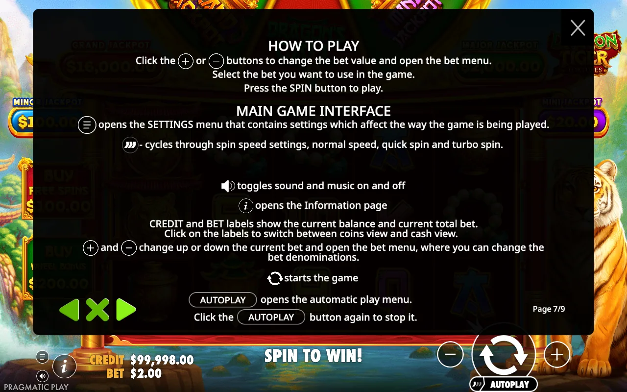 How to play — Dragon Tiger Fortunes