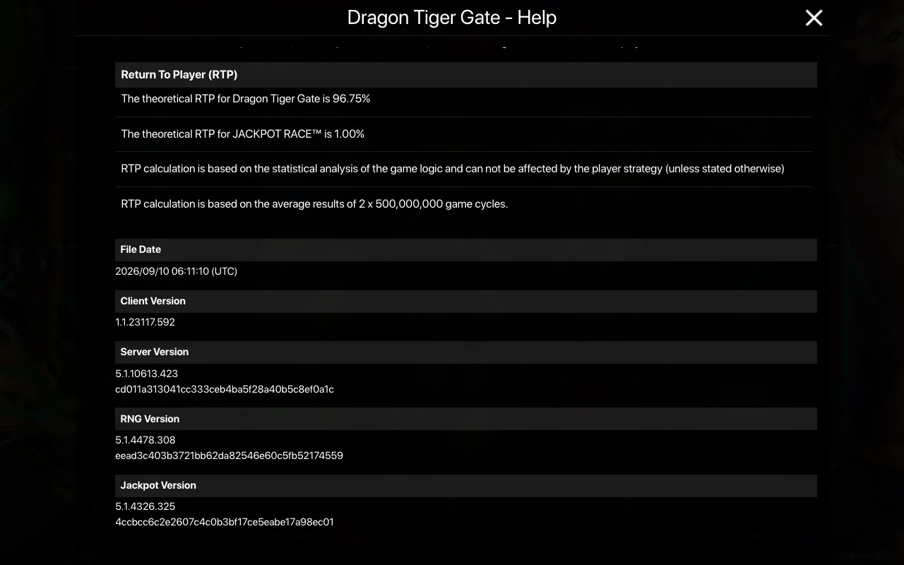Game rules, page 2 — Dragon Tiger Gate