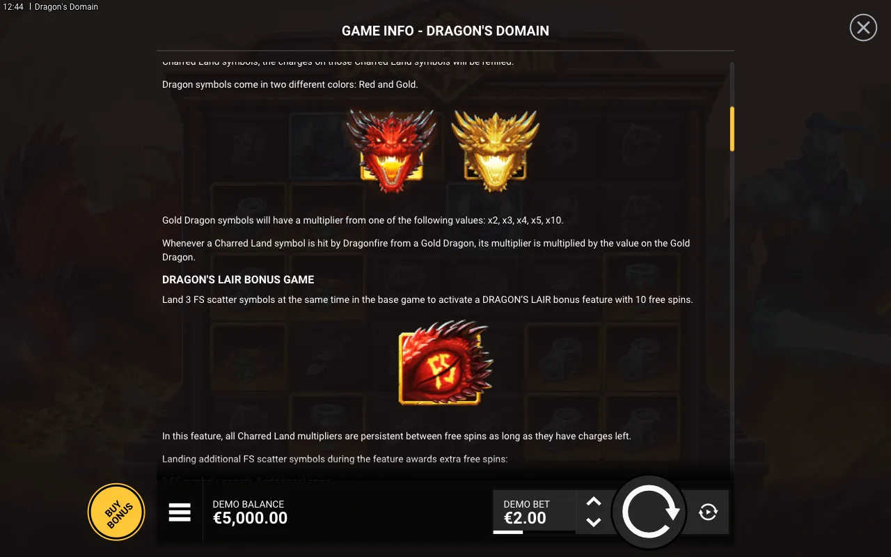 Game rules, page 2 — Dragon's Domain