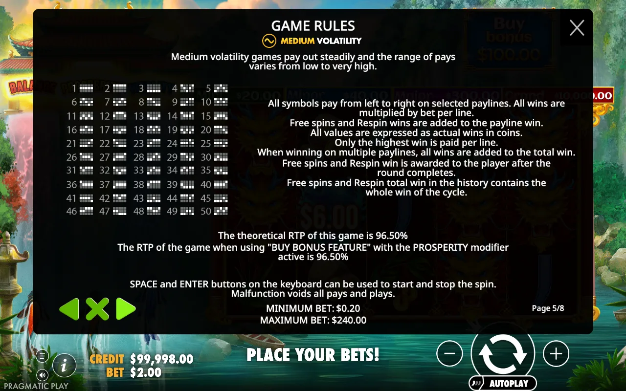A medium volatility — Dragons Gate Bonus Choice