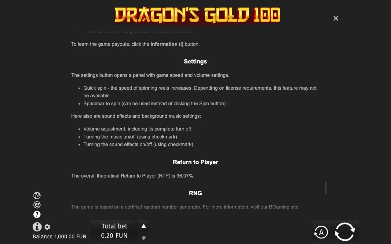 Game rules, page 10 — Dragon's Gold 100