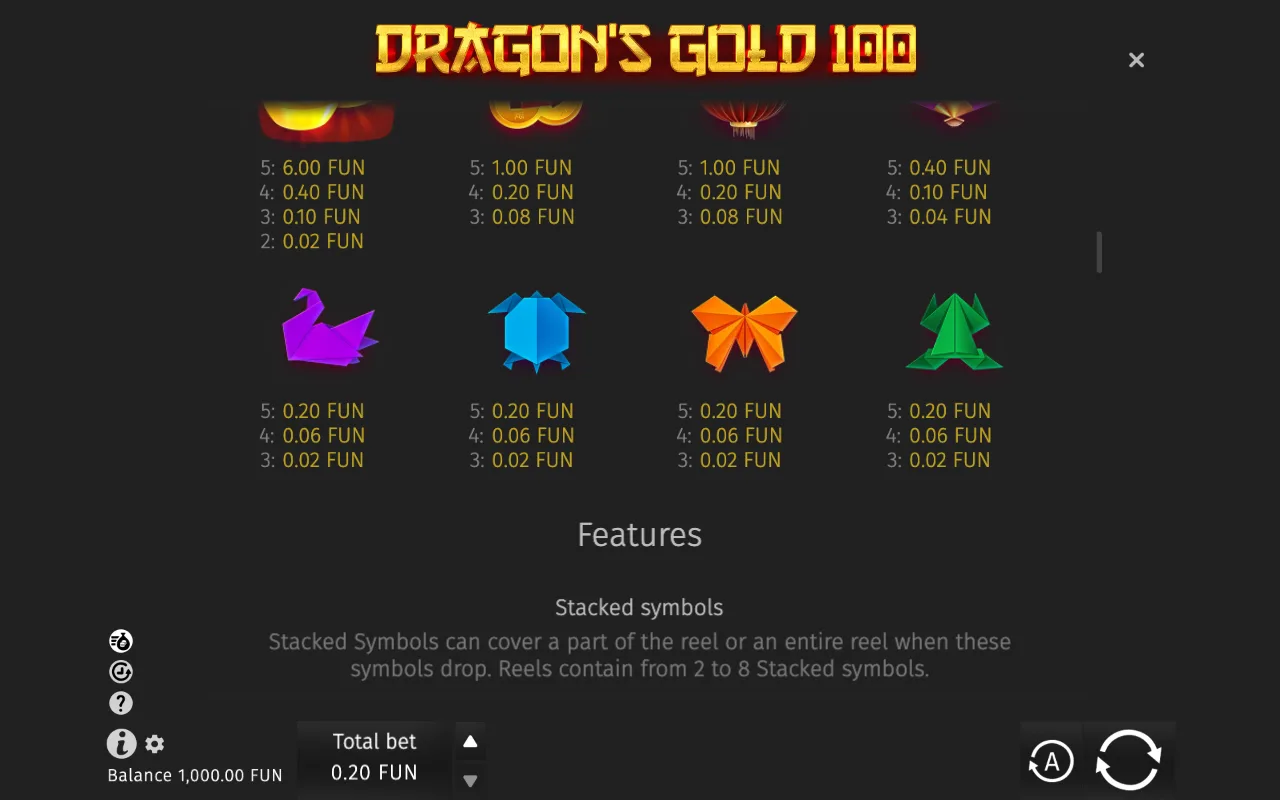 Game rules, page 3 — Dragon's Gold 100