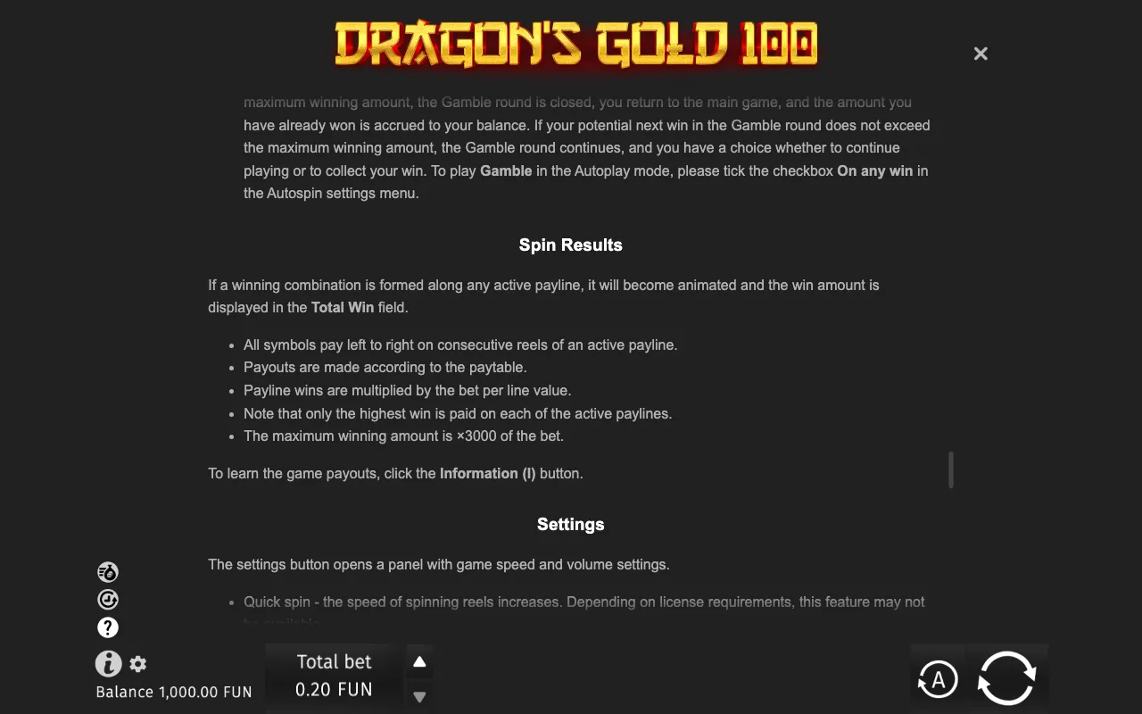Game rules, page 9 — Dragon's Gold 100