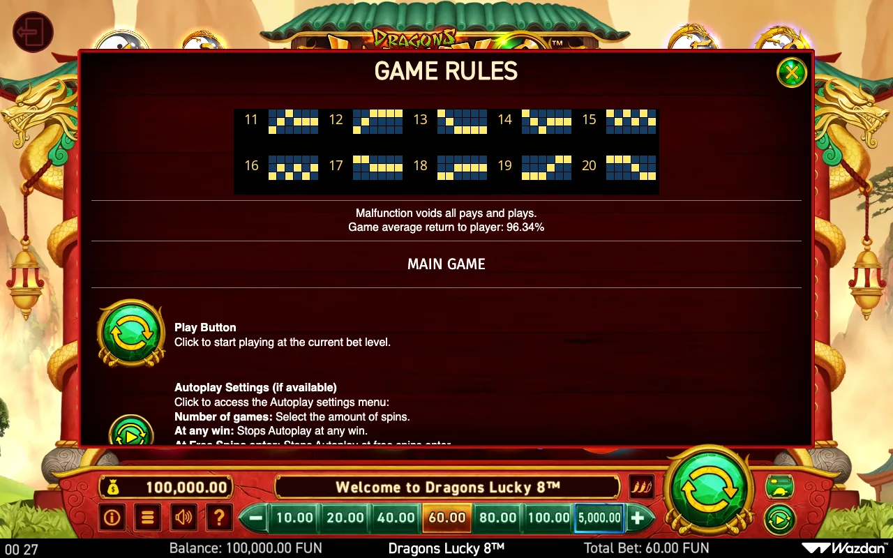 Game rules, page 5 — Dragons Lucky 8