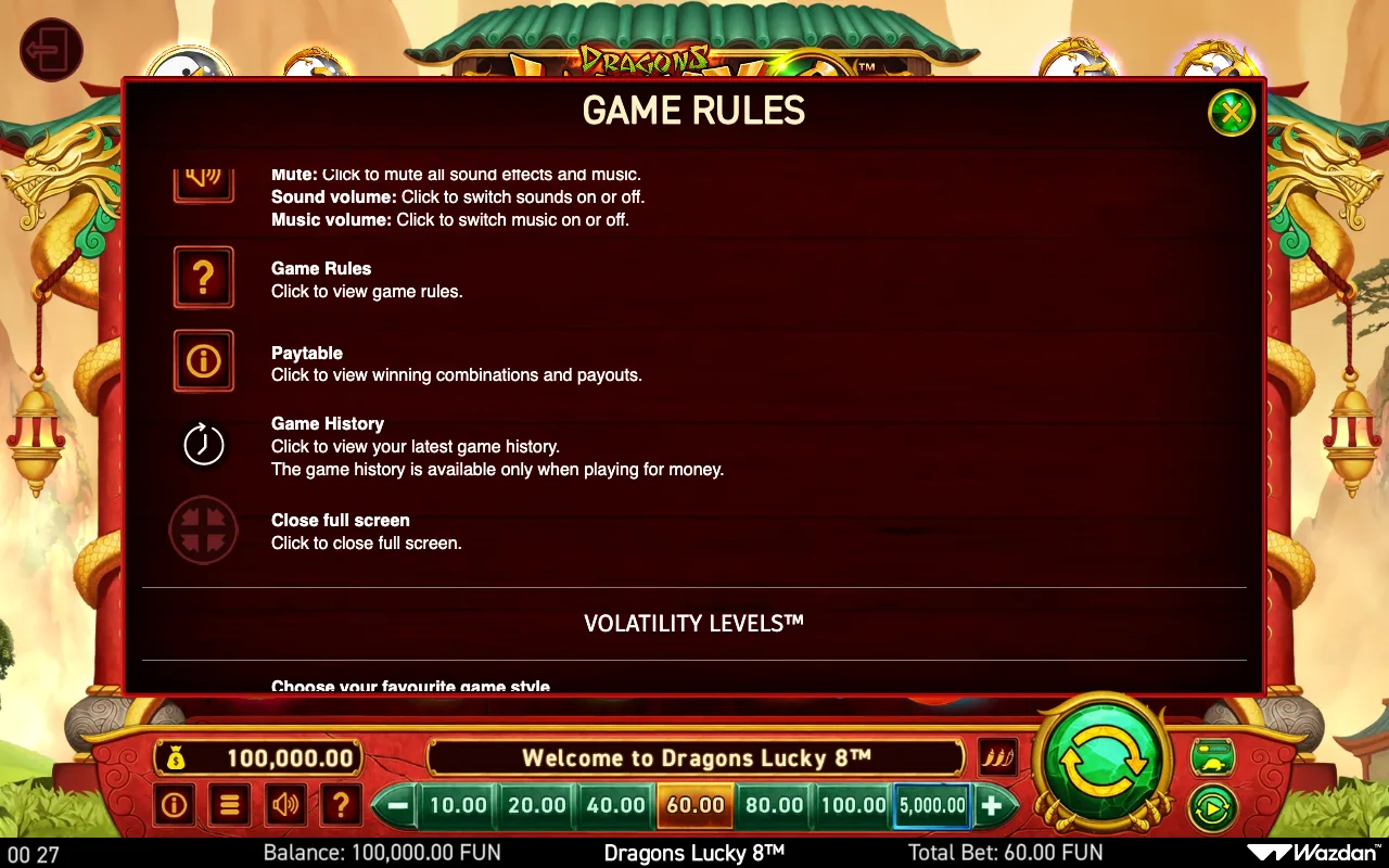 Game rules, page 6 — Dragons Lucky 8