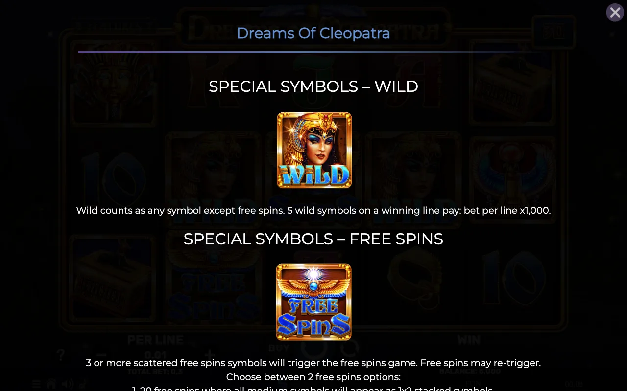 Special symbols - wild — Dreams of Cleopatra