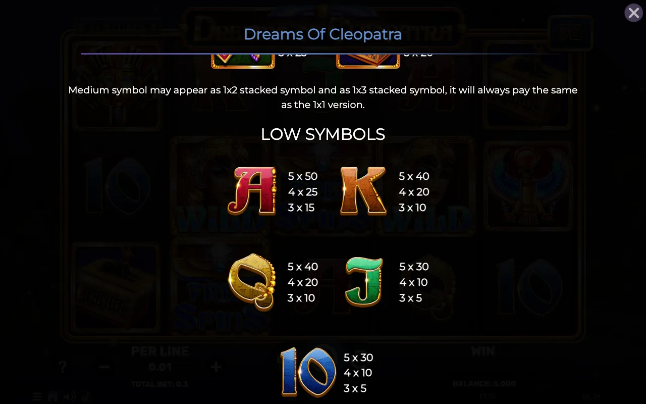 Low symbols — Dreams of Cleopatra