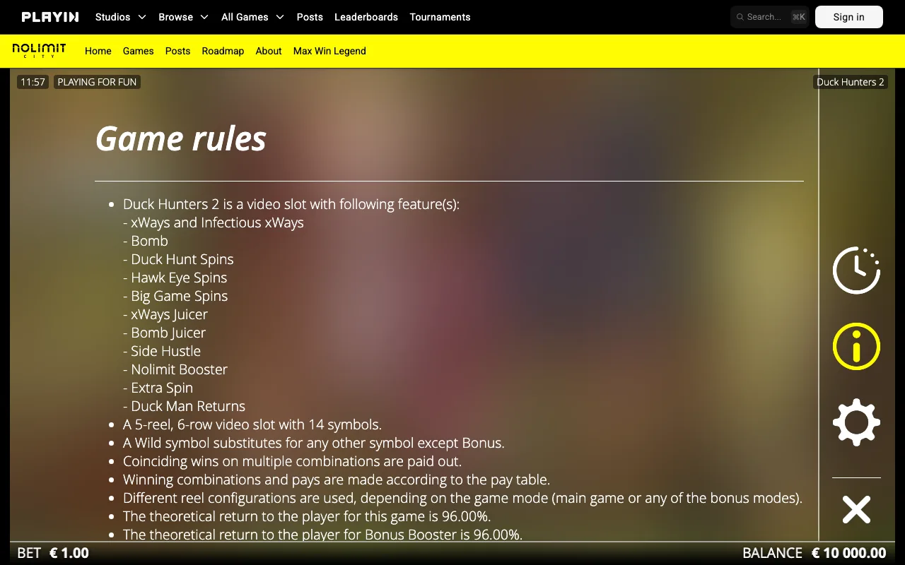 Game rules, page 1 — Duck Hunters 2