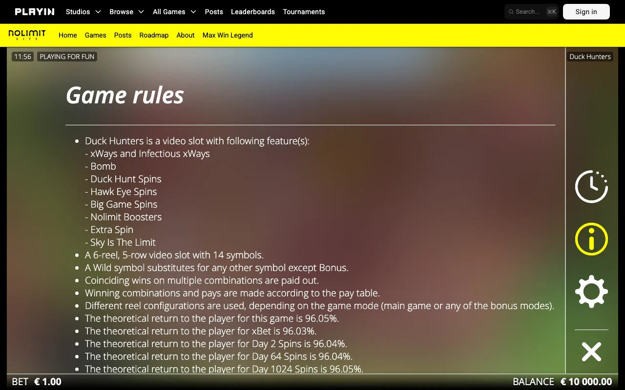 Game rules, page 1 — Duck Hunters