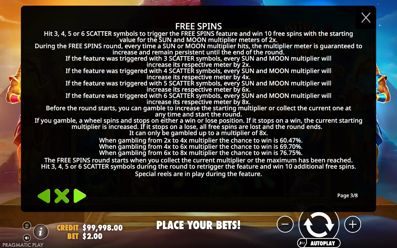 Free spins — Duel of Night & Day