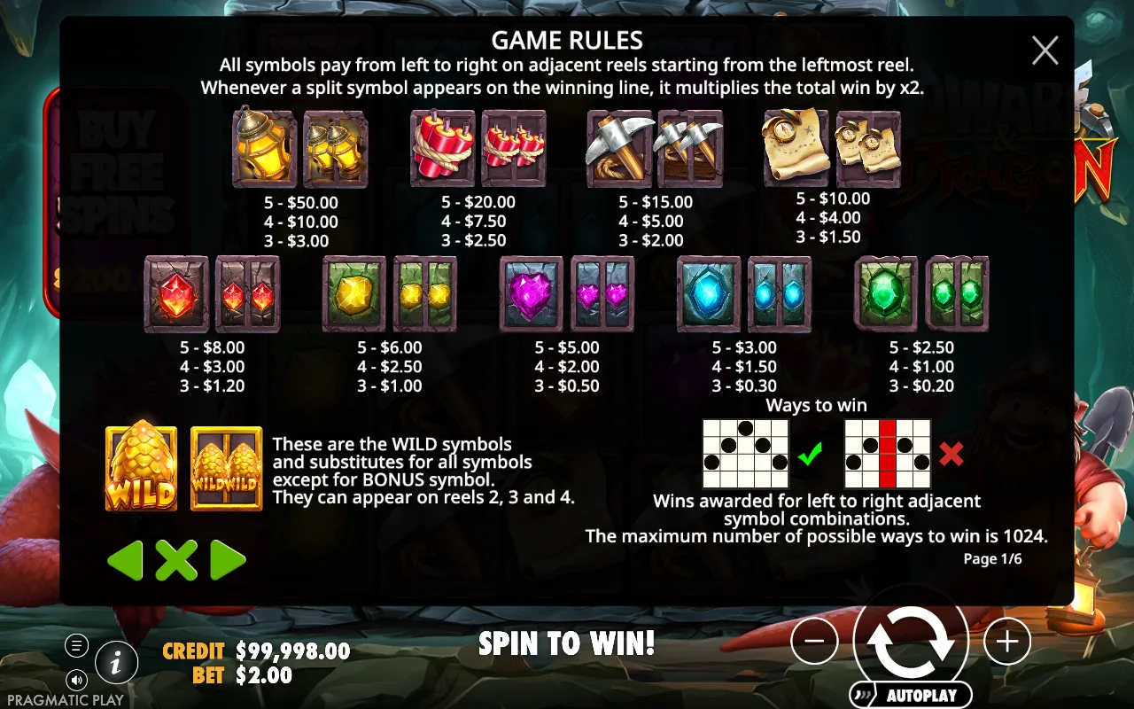 Game rules, page 1 — Dwarf Dragon
