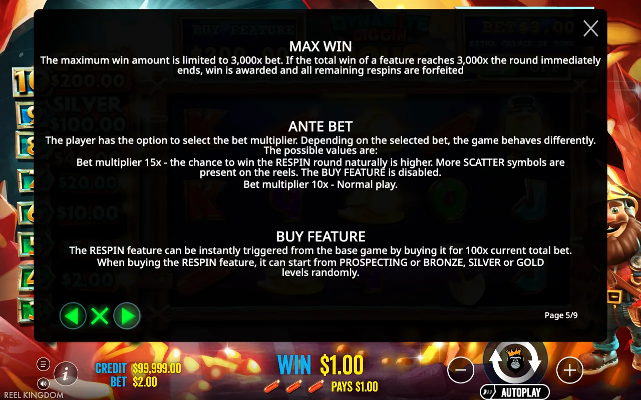 Max win — Dynamite Diggin' Doug