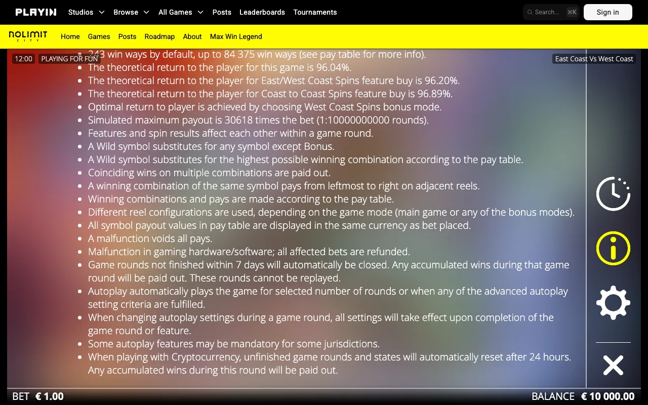 Game rules, page 3 — East Coast VS West Coast