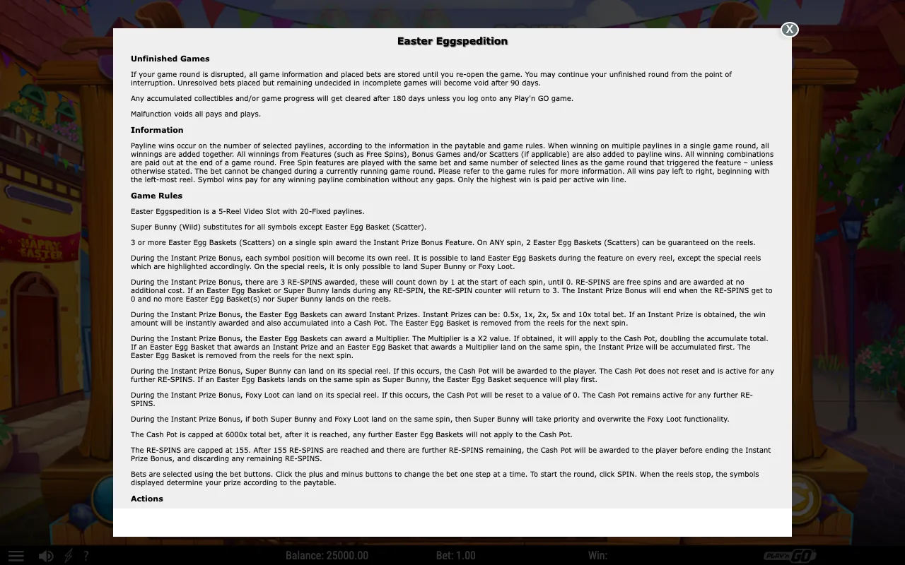 Game rules, page 1 — Easter Eggspedition