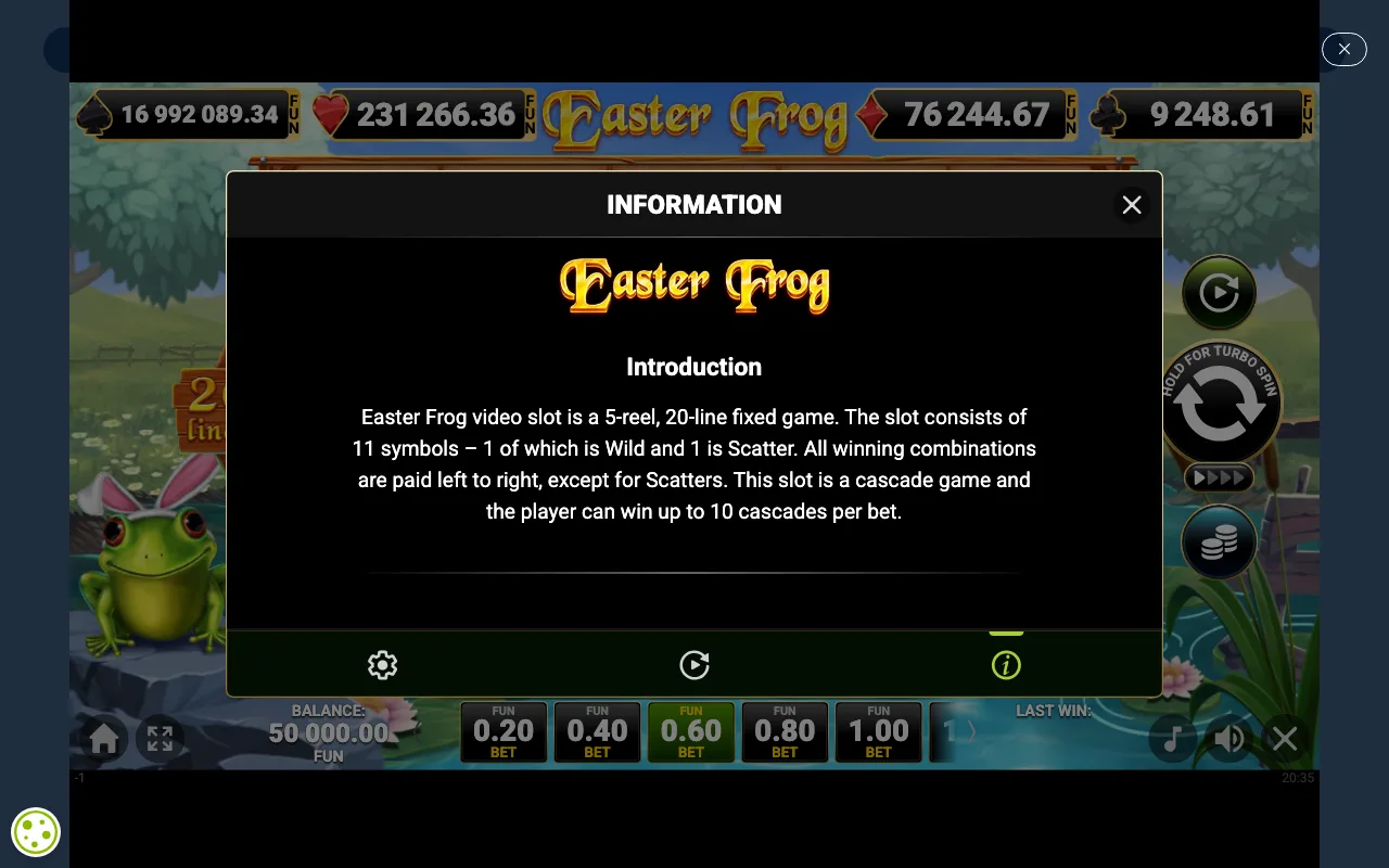 Game rules, page 1 — Easter Frog