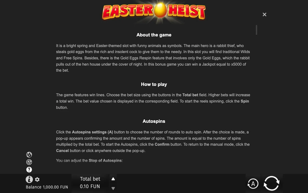 Game rules, page 6 — Easter Heist