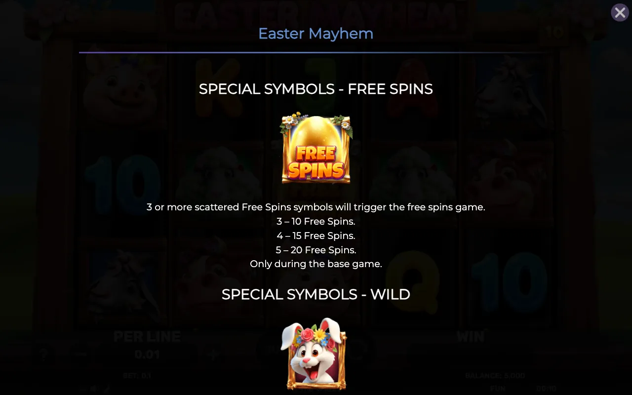 Special symbols - free spins — Easter Mayhem