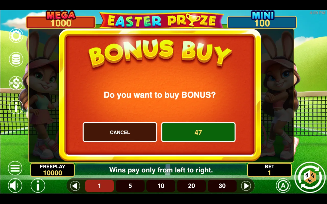 Buying the feature — Easter Prize Hold And Win