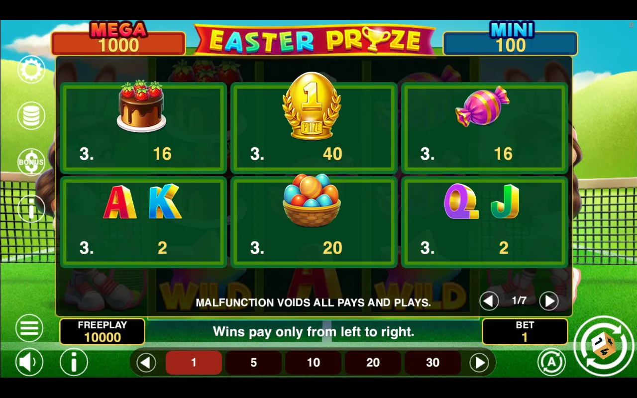 Game rules, page 1 — Easter Prize Hold And Win