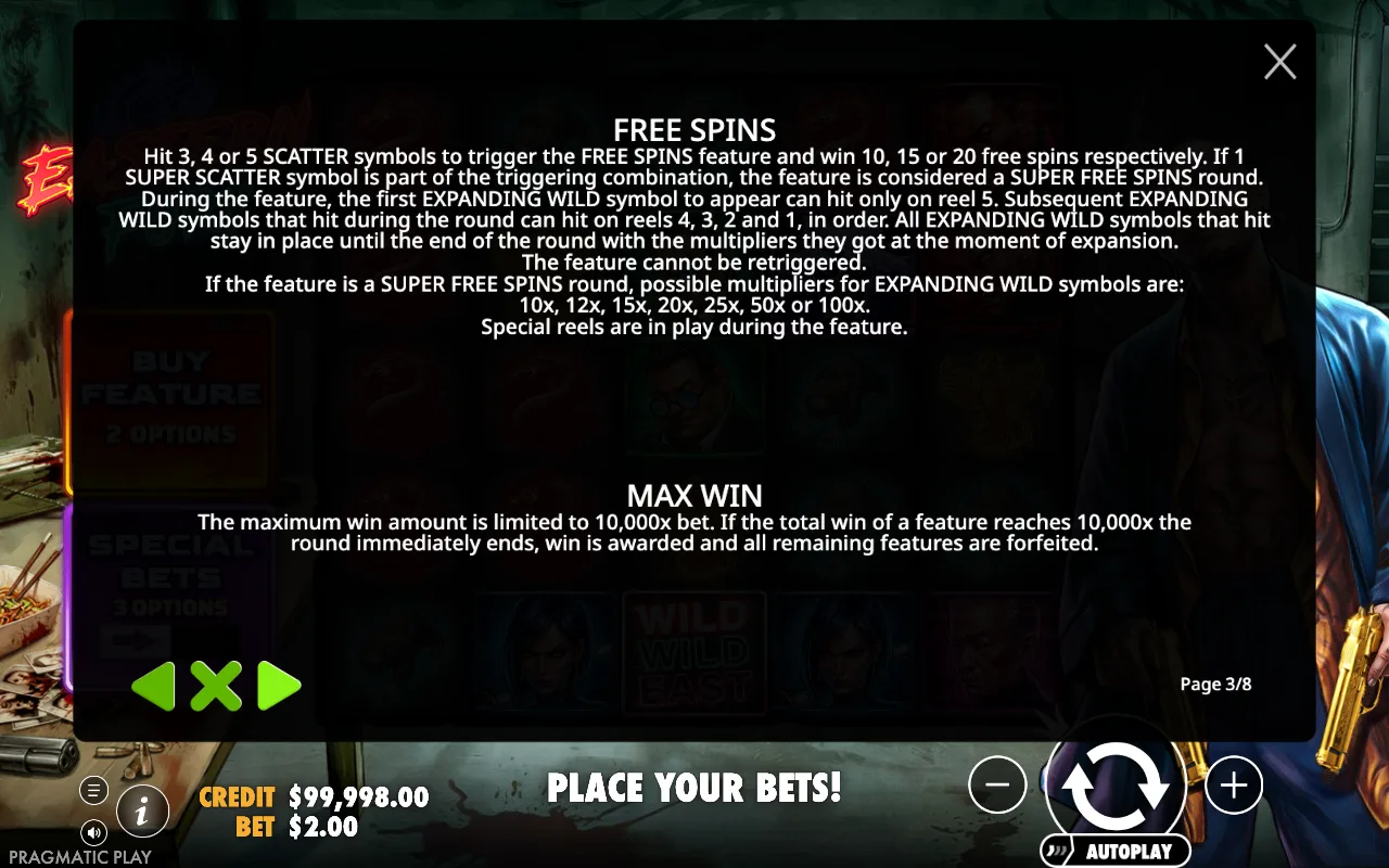 Free spins — Eastern Fury