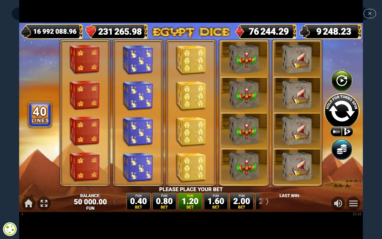 The base game — Egypt Dice
