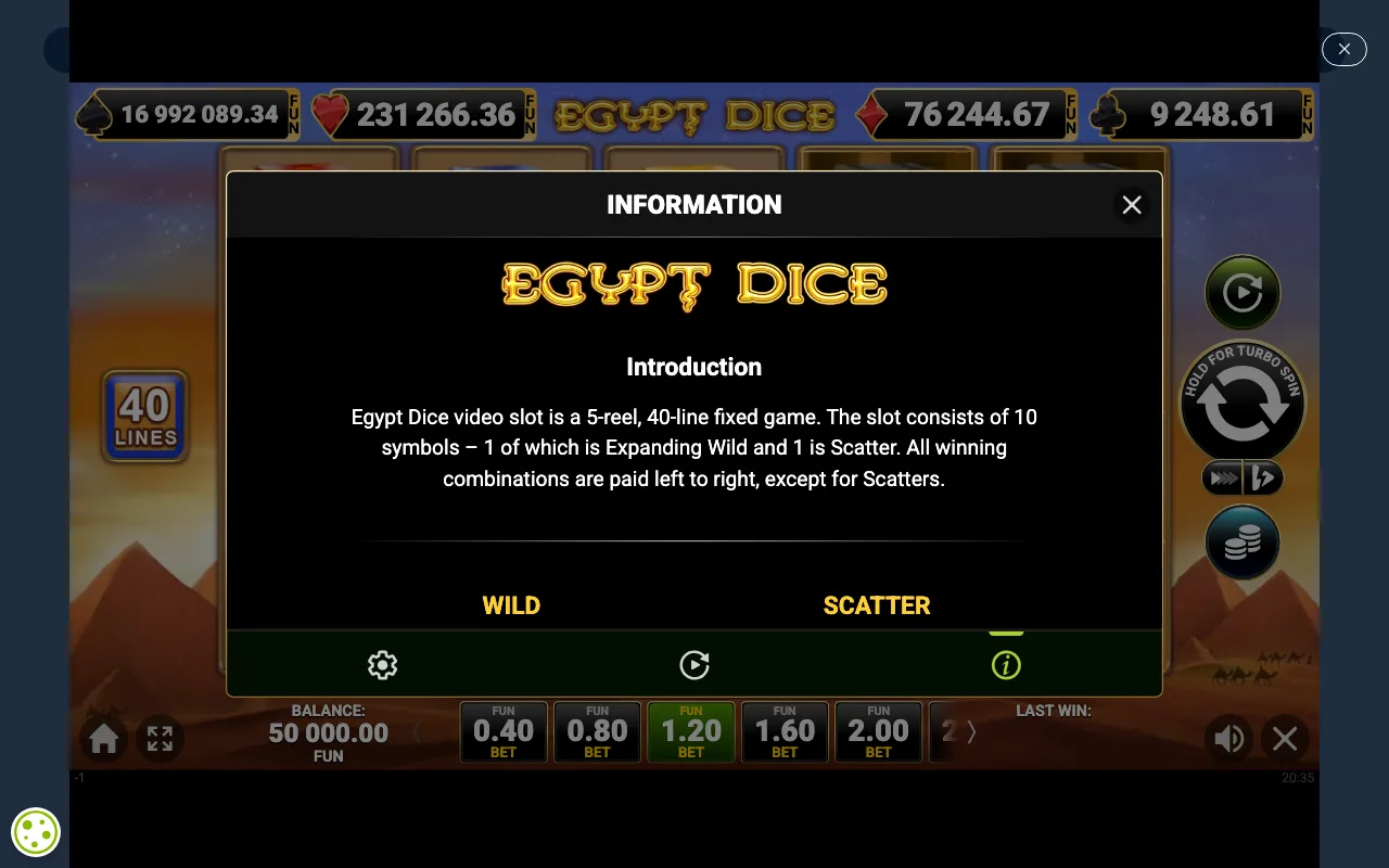 Game rules, page 1 — Egypt Dice