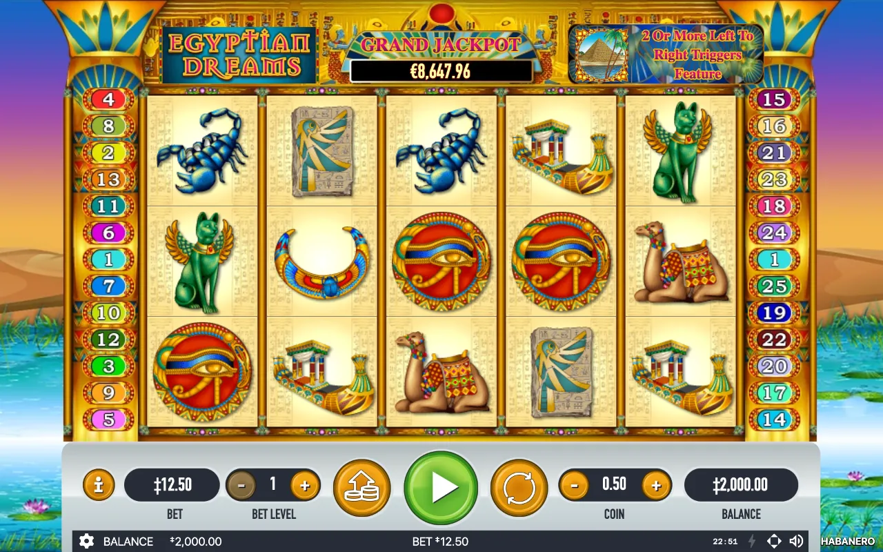 Das Basisspiel — Egyptian Dreams