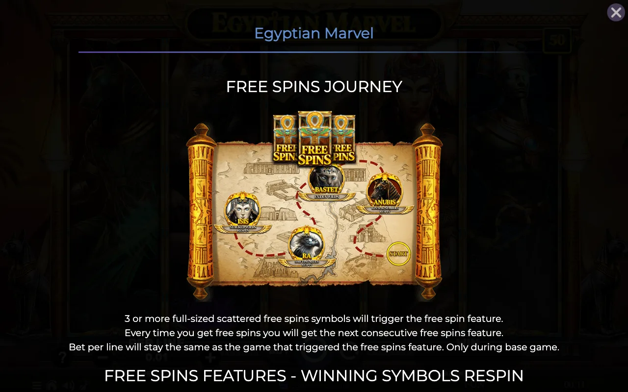 Game rules, page 1 — Egyptian Marvel