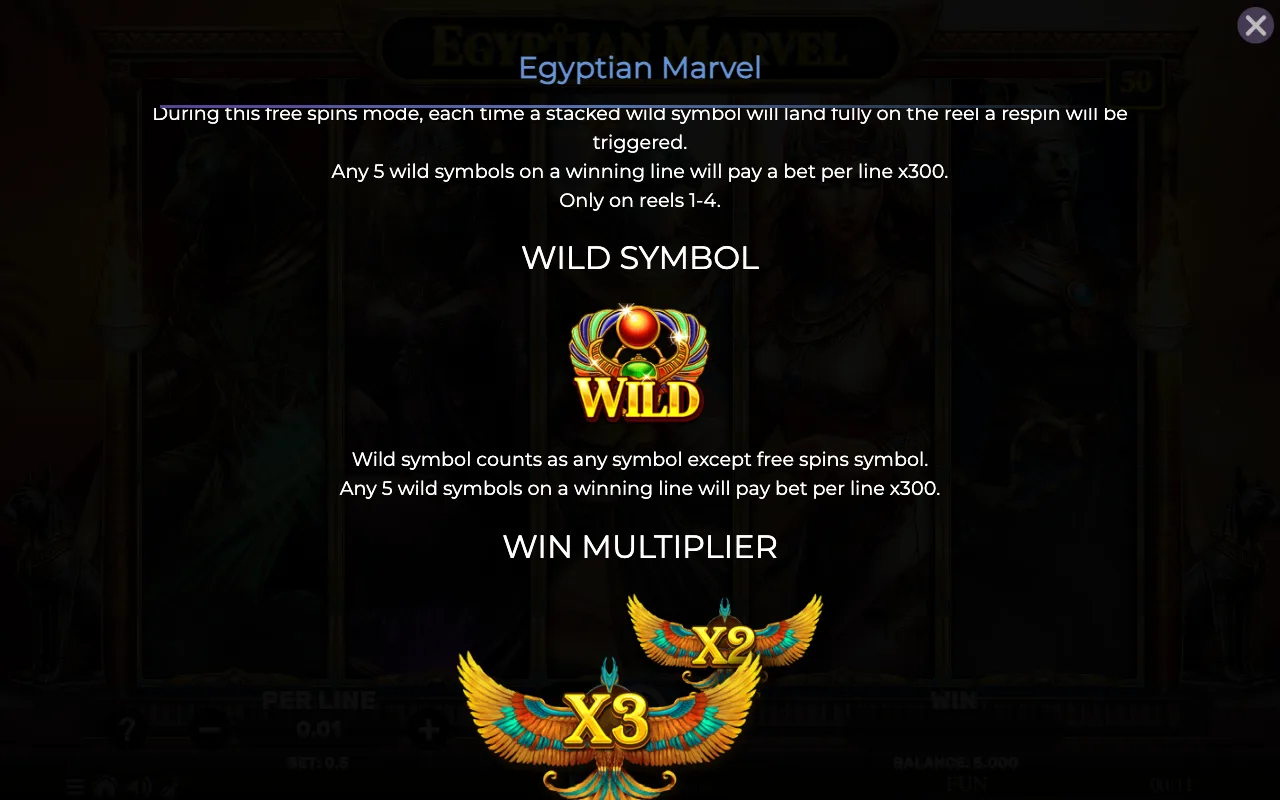 Wild symbol — Egyptian Marvel