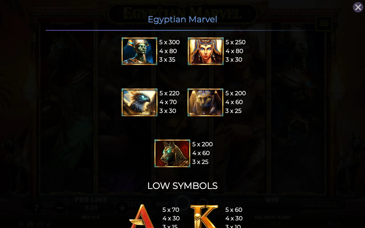 Game rules, page 5 — Egyptian Marvel