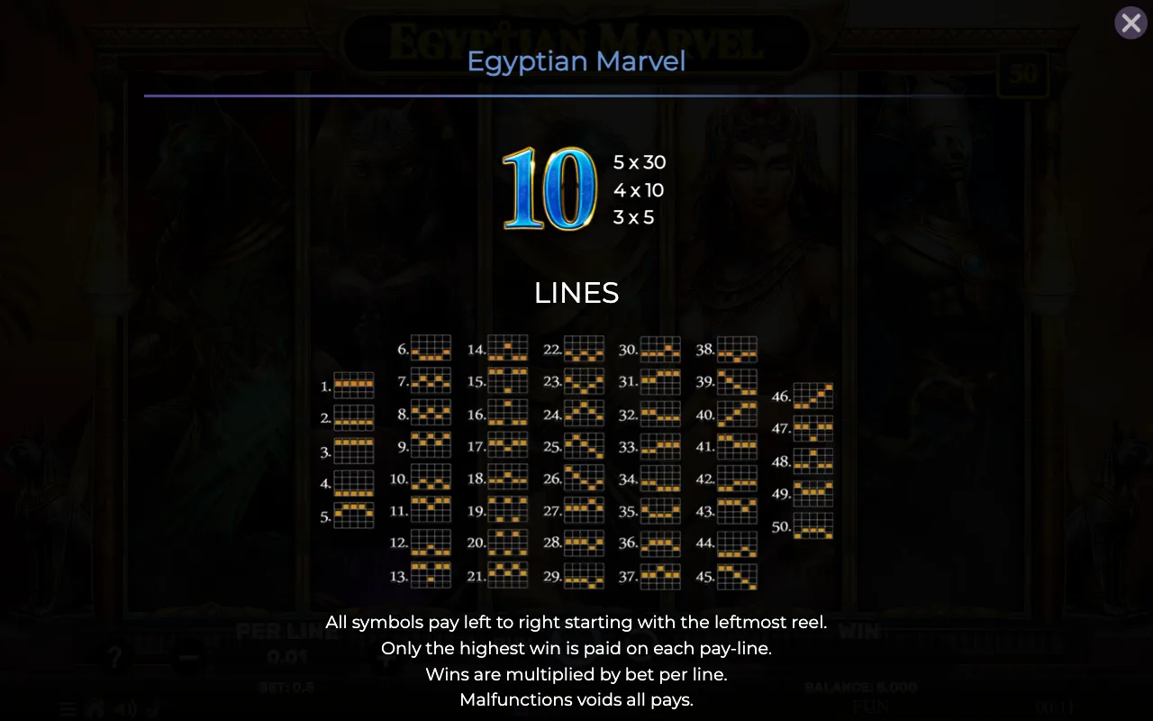 Game rules, page 6 — Egyptian Marvel