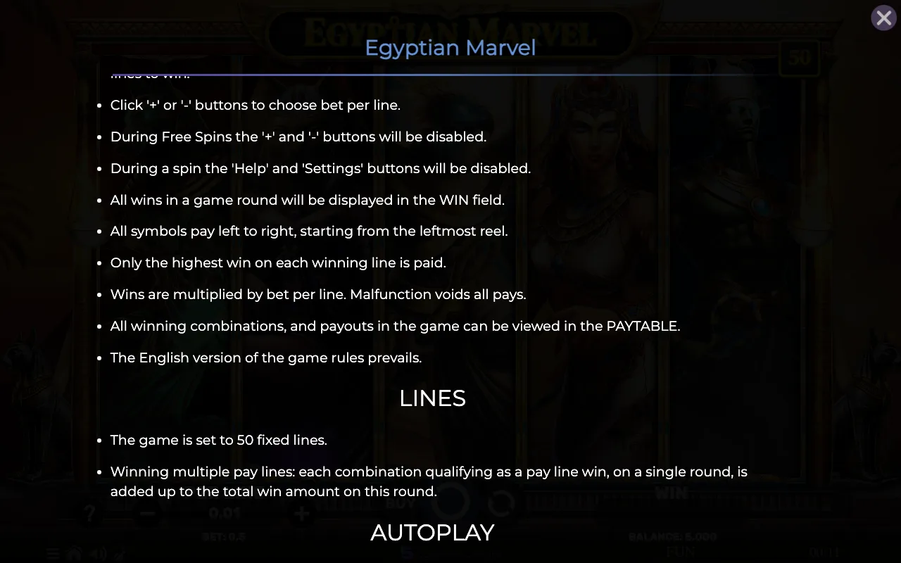 Game rules, page 7 — Egyptian Marvel