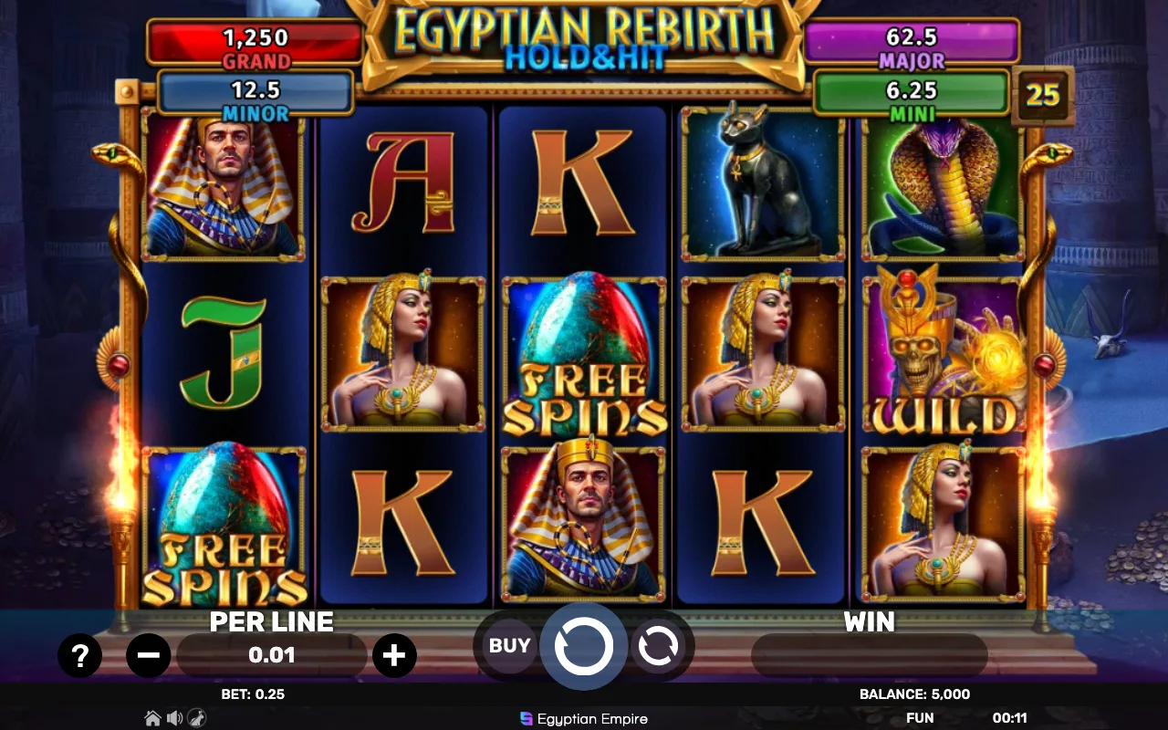 The base game — Egyptian Rebirth Hold Hit