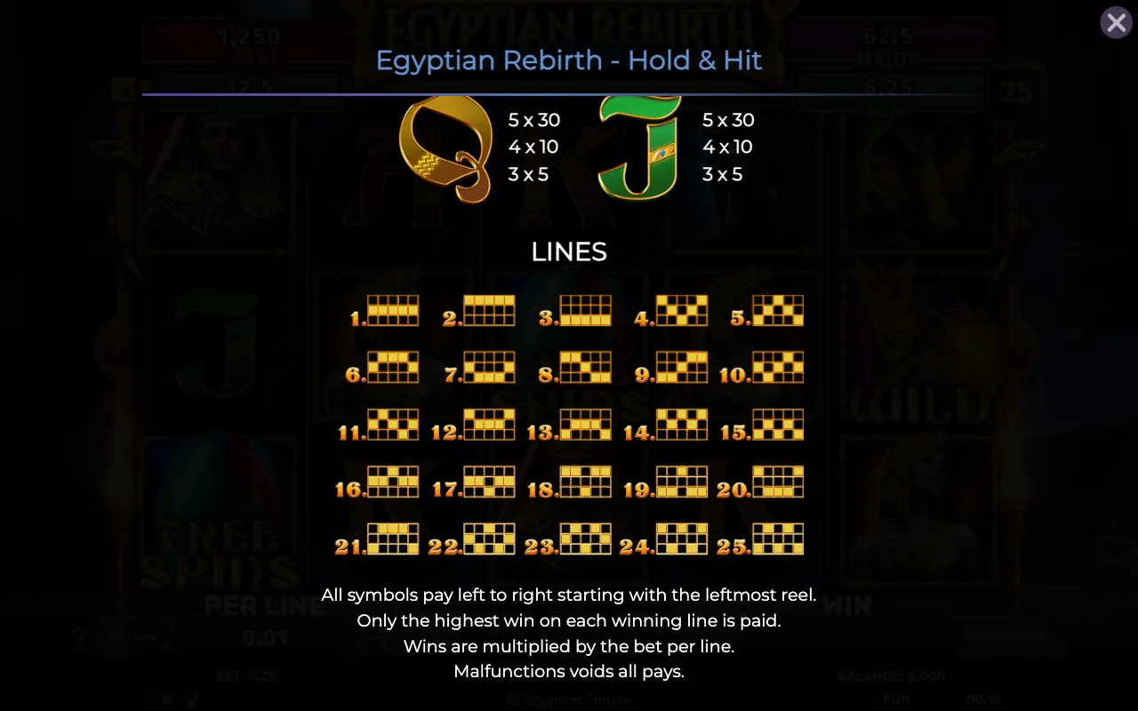 Lines — Egyptian Rebirth Hold Hit