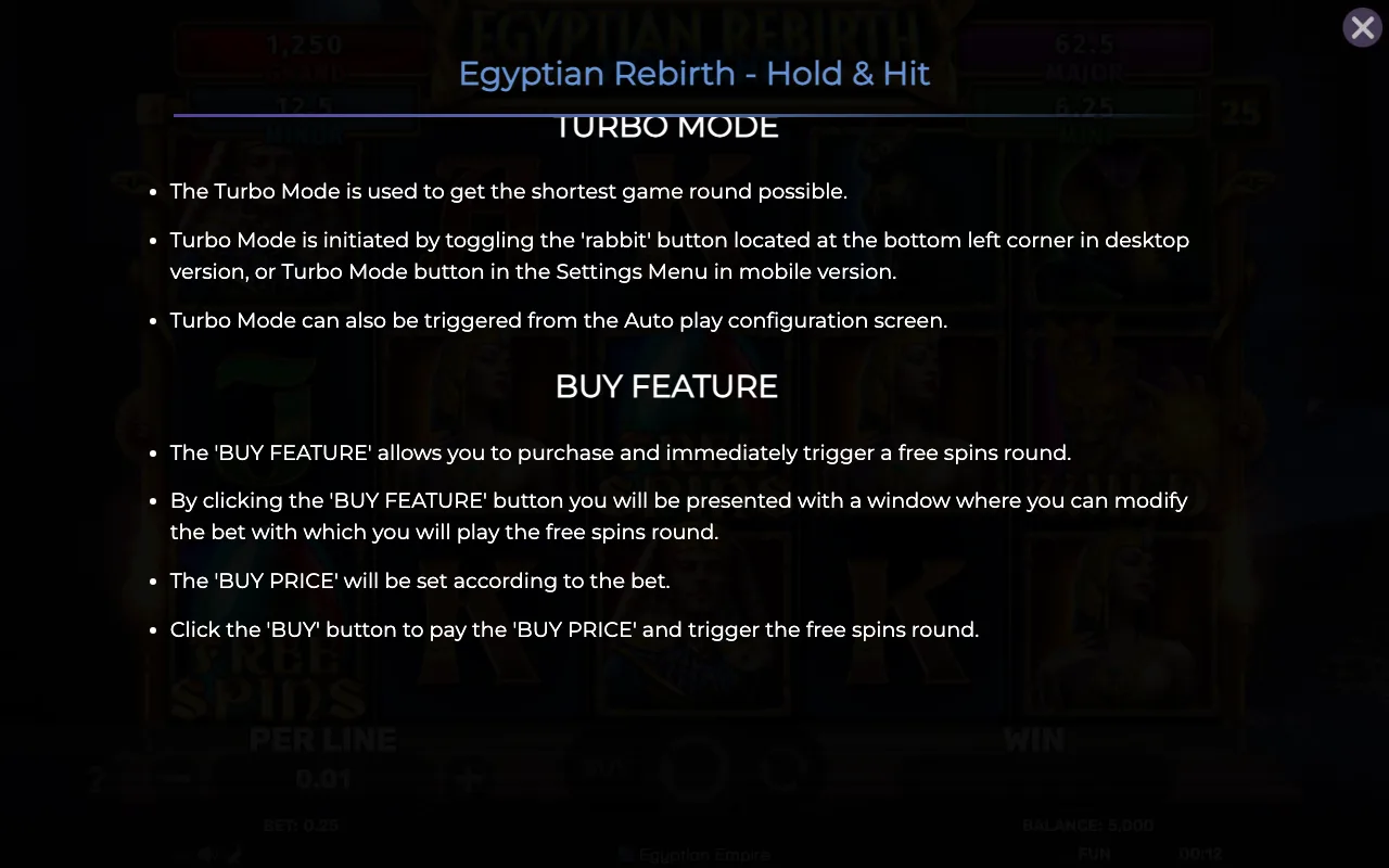 Game rules, page 8 — Egyptian Rebirth Hold Hit
